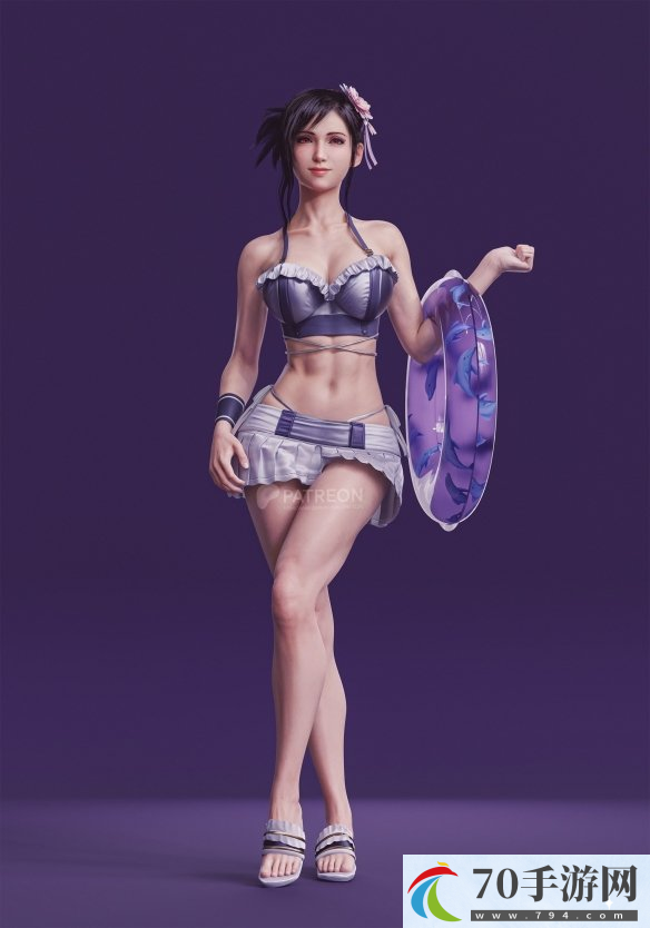 玩家自制最终幻想7重生 蒂法泳装模型超火辣